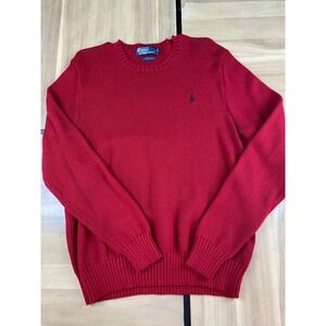 Polo Ralph Lauren Men Red Crewneck Pima Cotton Sweater L